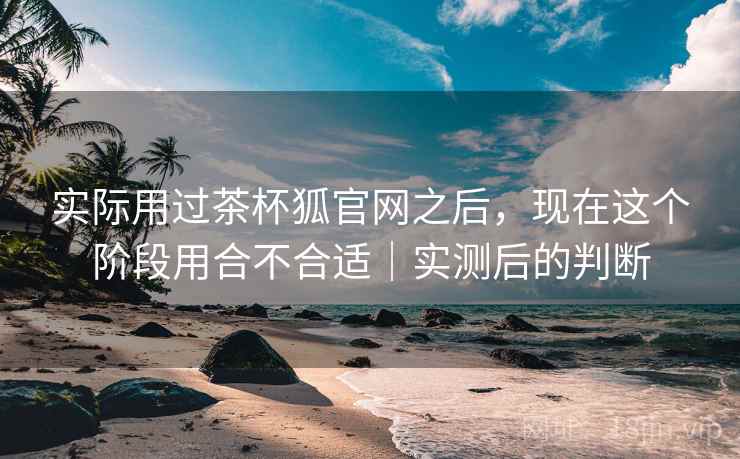 实际用过茶杯狐官网之后,现在这个阶段用合不合适|实测后的判断