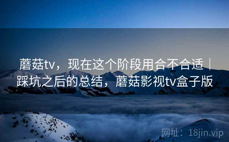 蘑菇tv，现在这个阶段用合不合适｜踩坑之后的总结，蘑菇影视tv盒子版